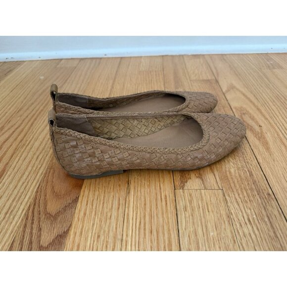 Brown Genuine Leather Woven Ballet Flats Shoes Boho Women’s Sz 8 Neutral Fairy - Picture 5 of 8